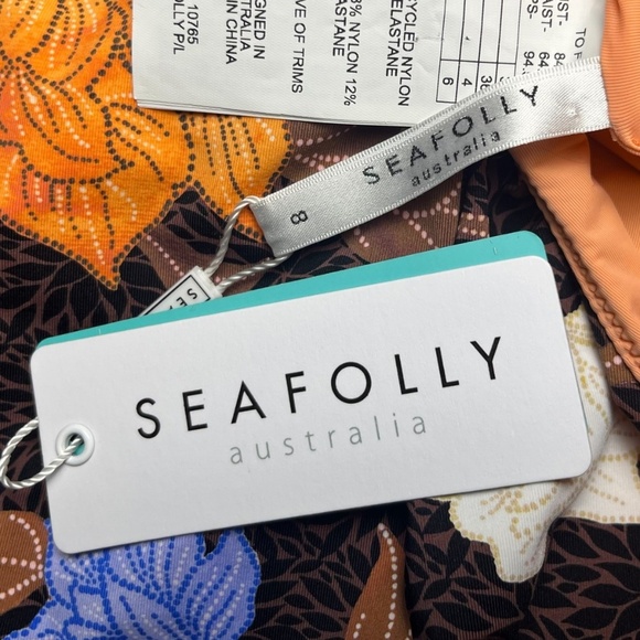 NWT $148 Size 4 US Seafolly Boheme Plunge Twist Front Maillot One Piece Swimsuit - Picture 4 of 8